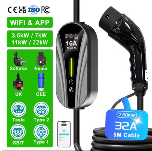 Portable charger with selectable power and connector options